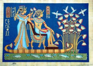 An Egyptian tapestry depicting the Blue Lotus. An Egyptian tapestry depicting the Blue Lotus.