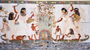 The Blue Lotus features prominently in this hunting scene with Menna.