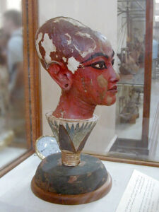 The Head of Nefertem (also known as the Head from the Lotus Bloom or Tutankhamun as the Sun God) was found in the tomb of Tutankhamun. 