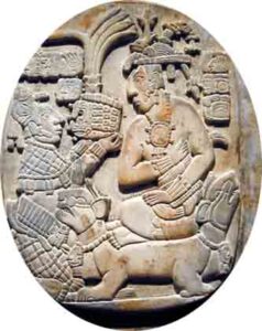 Mayan priests with Lotus Flowers