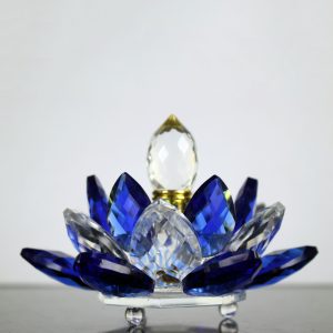 Crystal Lotus Perfume Bottle - Blue