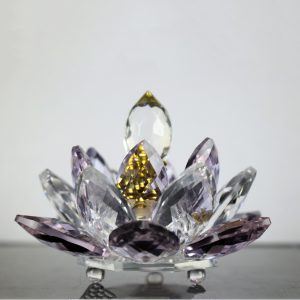 Crystal Lotus Perfume Bottle - White